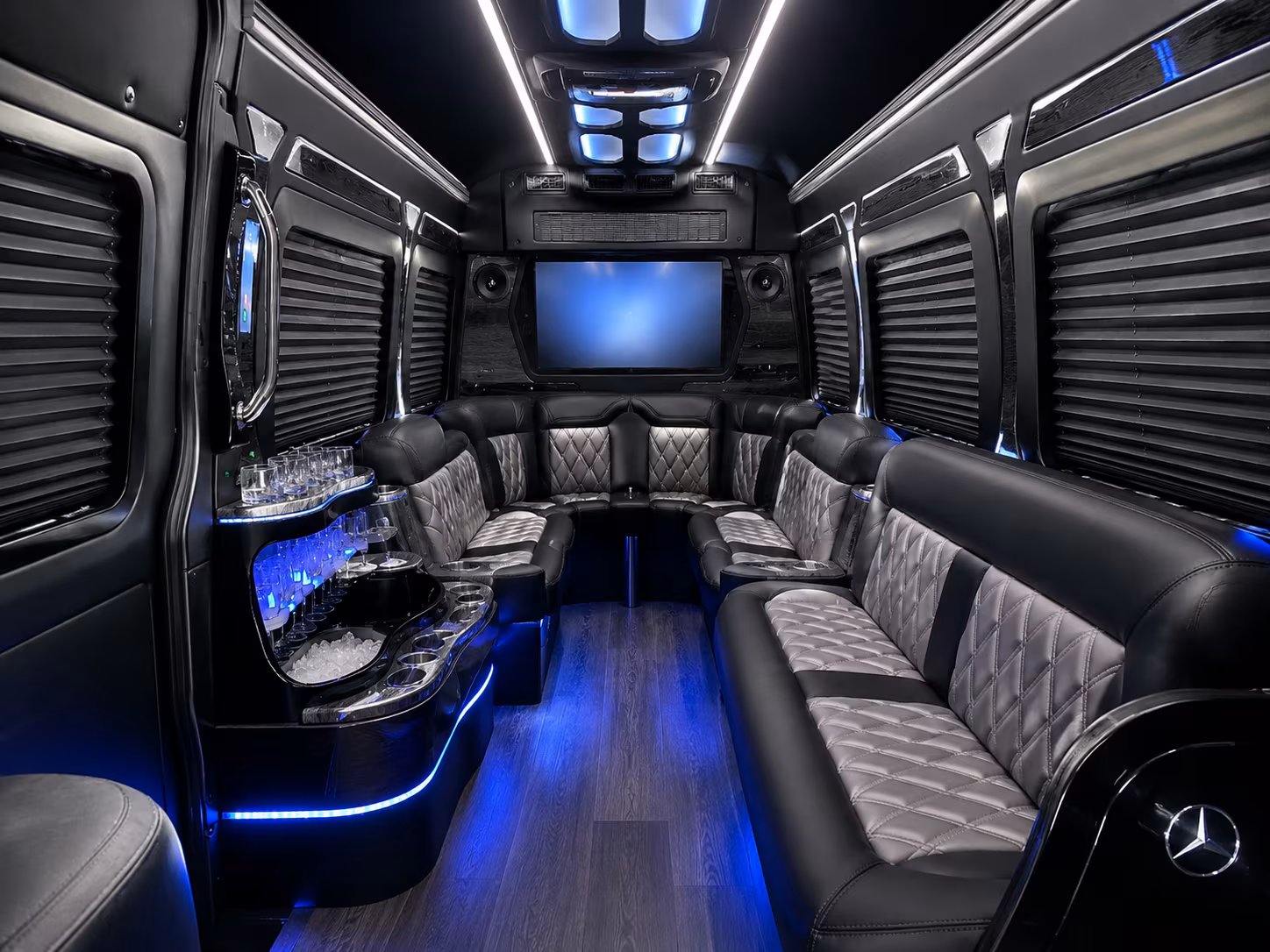 san bernardino sprinter limousine inside